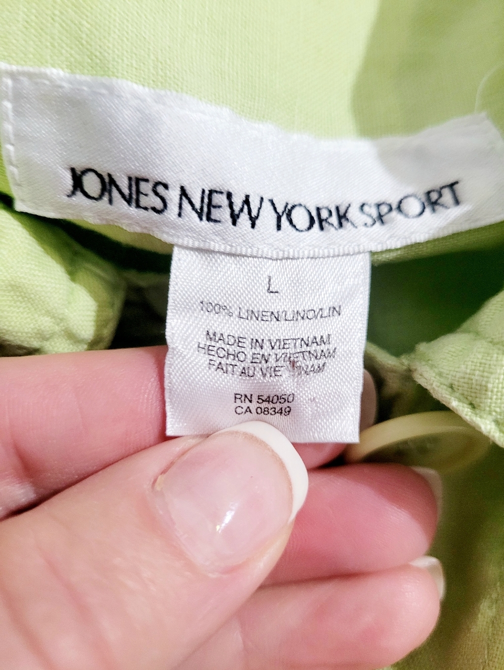 100% Linen Jacket Womens Size Large Green Button Front Utility Classic Casual - Picture 6 of 13